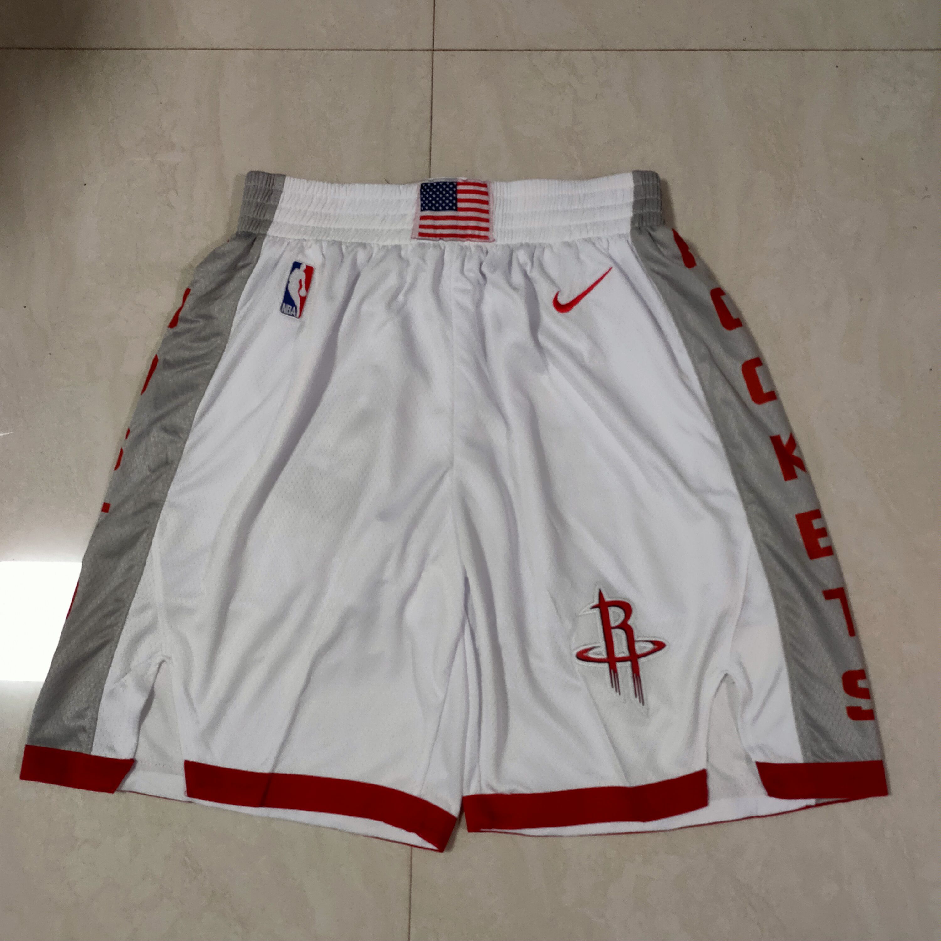 Cheap Men NBA Houston Rockets White Shorts 0416